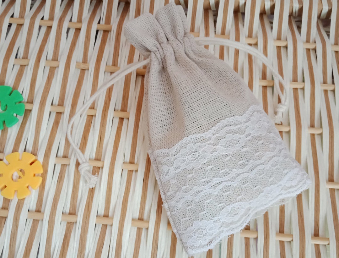 24 Pcs Pack Wedding Party Favor Gift Bags,white Lace Decor Drawstring ...