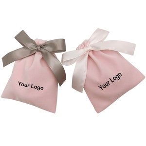 200 Pcs Pack Jewelry Pouches With Logo,Soft Velvet Jewelry Gift Bags Personalized,Jewellery Packing Pouches Custom Your Logo