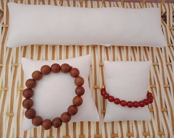White Velvet Jewelry Display Pillows - Watch & Bracelet Cushions - 3 Pcs