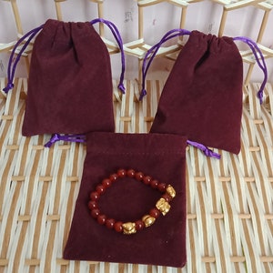 50 Pcs Pack Jewelry Packing Bags,Soft Velvet Jewelry Bags With Drawstring,Necklace Organized Bags,Mini Jewelry Pouches Color Burgundy