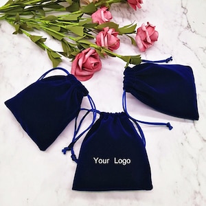 200 Pcs Pack Jewelry Pouches With Logo,Soft Velvet Jewelry Pouches With Drawstring,Multi Color And Size