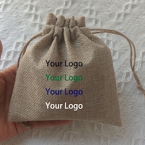 100 Pcs Bulk Jute Bags Personalized Wedding Party Favor,Mini Burlap Coffee Bags,Essential Oil Dry Flower Packing Custom Logo,Burlap Sacks