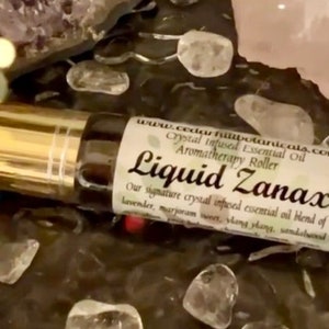 Cedar Hill Botanicals Liquid Zanax Crystal Infused Essential Oil Aromatherapy Roller.