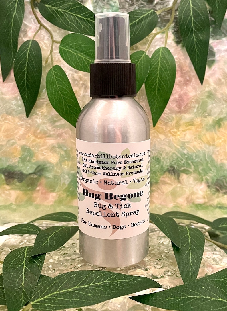 All natural bug and tick repellent spray for humans, dogs and horses. Hand blended with bug repelling pure essential oils.