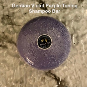 Cedar Hill Botanicals Gentian Violet purple toning single shampoo bar.