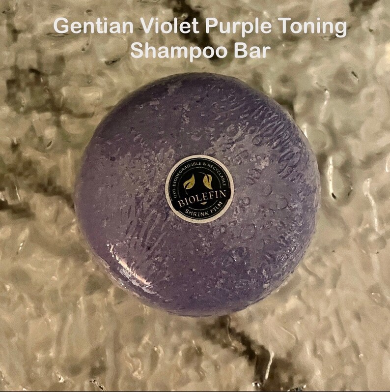 Cedar Hill Botanicals Gentian Violet purple toning single shampoo bar.