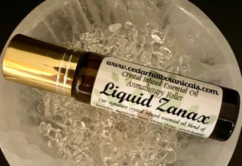 Liquid Xanax Essential Oil Roller, Reiki Crystal Infused, Aromatherapy