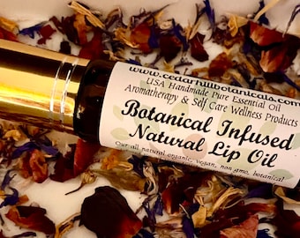 Botanical Infused, Natural Lip Oil, Hydrating Lip Gloss, Easter Basket Stuffers