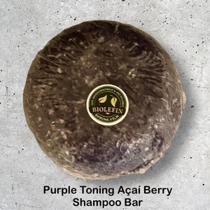 Cedar Hill Botanicals Acai Berry purple toning single shampoo bar.