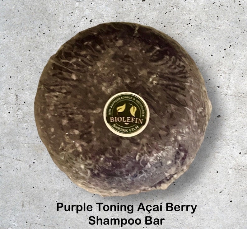 Cedar Hill Botanicals Acai Berry purple toning single shampoo bar.