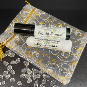 Calming and soothing, Reiki crystal infused essential oil aromatherapy set.