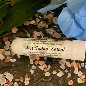 Not Today Satan Aromatherapy Inhaler, Essential Oil Blend With Himalayan Sea Salt, Self Care Essentials, Wellness, Cedar Hill Botanicals image 7