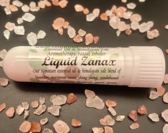 Liquid Xanax anti-anxiety aromatherapy nasal inhaler, pure essential oil blend and Himalayan sea salt, great stocking stuffer