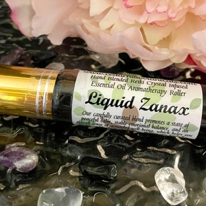 Cedar Hill Botanicals Liquid Zanax Crystal Infused Essential Oil Aromatherapy Roller.