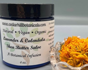 Shea Butter Salve, Organic, Vegan, All Natural, Dry Skin Moisturizer, Cedar Hill Botanicals