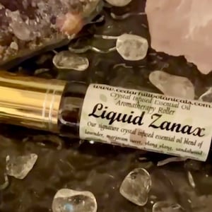 Liquid Zanax, essential oil roller, Reiki Charged, Crystal Infused, Aromatherapy roll on, Aromatherapy Oils, Cedar Hill Botanicals.