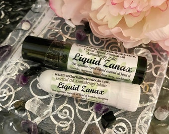 Liquid Xanax Aromatherapy Set, Crystal Infused, Essential Oil Roller, Aromatherapy Inhaler, Mother's Day Gift, CedarHillBotanicals