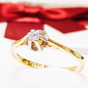 Solitaire Ring, Solid Gold 14k, Solitaire Engagement Ring, Ring Woman, Solitaire Stone Ring, Gold Ring, Solid Gold Ring, Gift for Her