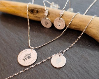 Coin Jewelry Set, Silver Coin Set, Coin Necklace, Coin Earrings, Coin Bracelet, Silver set 3 pcs, Coins Set Silver, Gift for her, Gift Idea