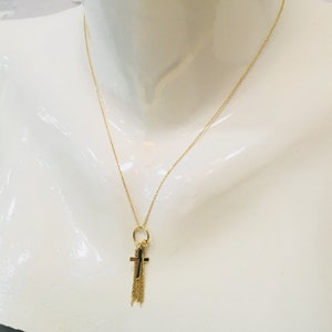 14k Solid Gold Neckleace, Cross Neckleace, Gold Neckleace, Dainty Neckleace, Dainty Jewelry, Gift for Her, Elegant Neckleace, Gold Gift