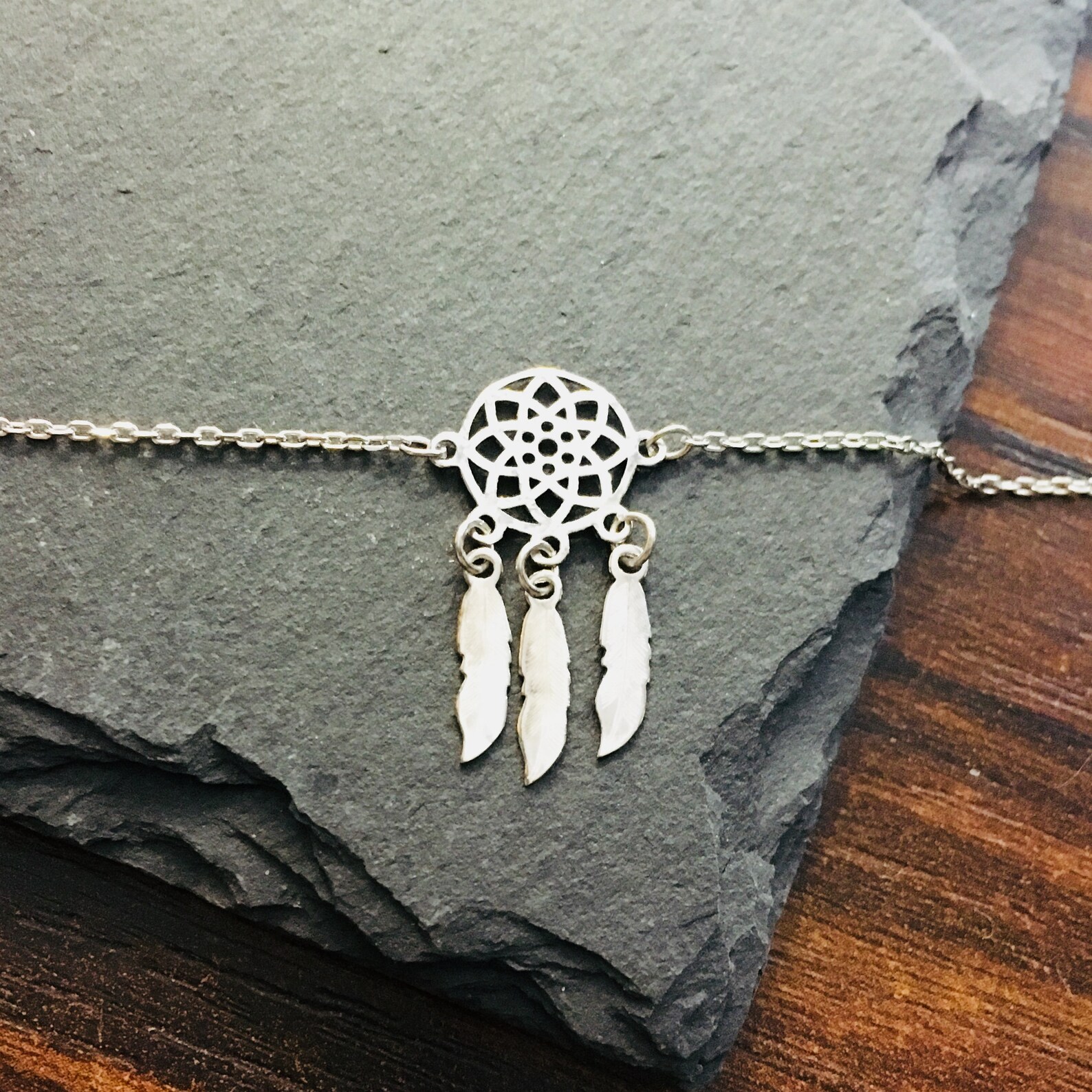 Dream Catcher Bracelet Silver Bracelet Silver Dreamcatcher Etsy
