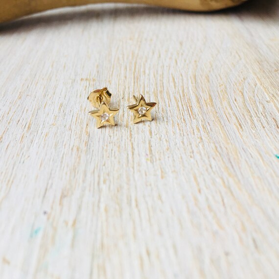 Buy 9K Solid Gold Star Earrings, Cartilage Gold Stud Earrings, Conch  Earrings, Tiny Stud Earrings, Cartilage Stud, Helix Stud, Tragus Studs  Online in India - Etsy