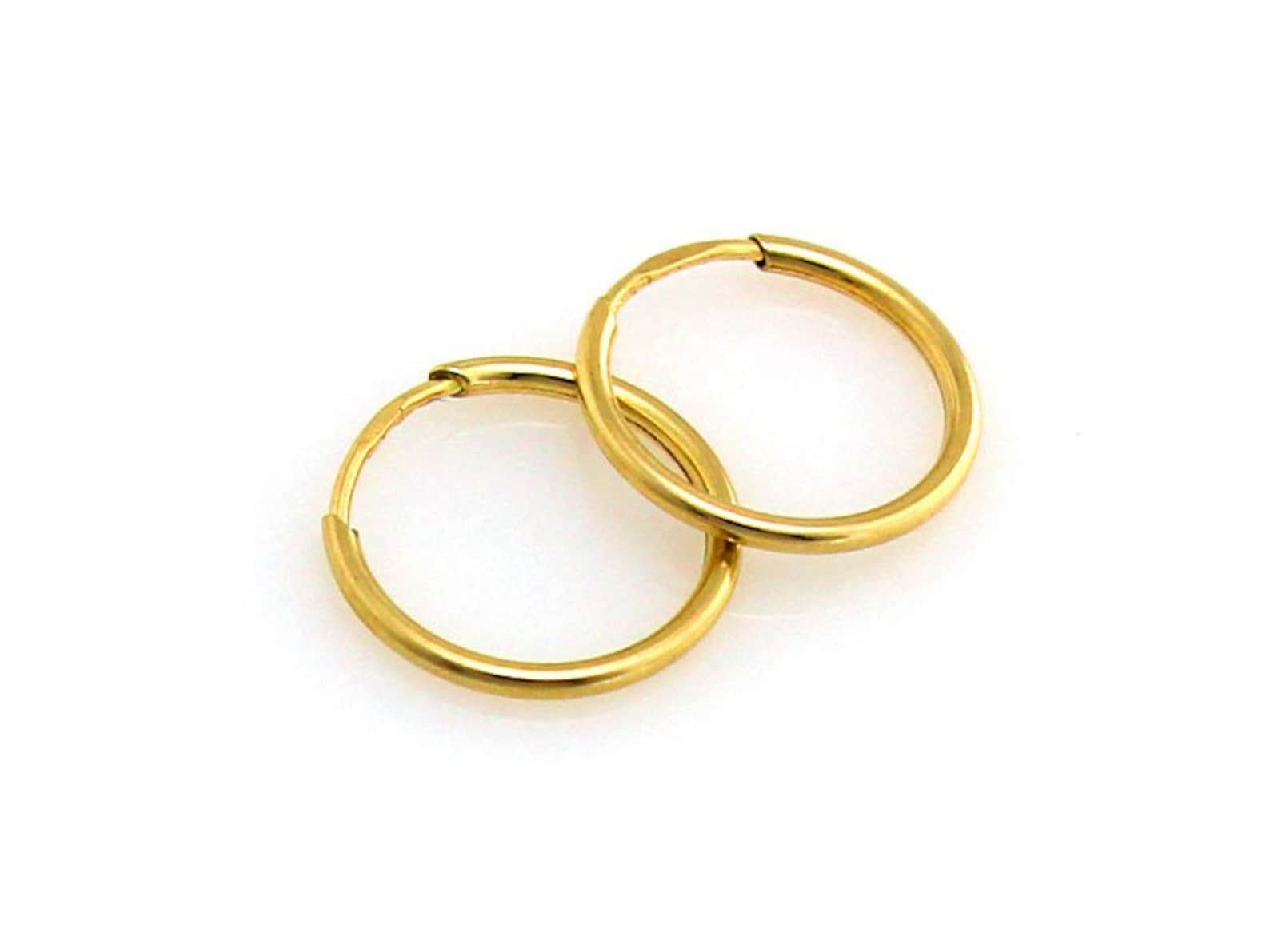Tiny Hoop Earrings Solid Gold 9k Stacking Earrings Stacking Etsy