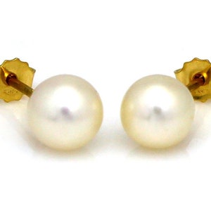 14k solid gold pearl earrings, push back earrings, gold earrings, pearls earrings, gift for her, gift for women, genuine gold, white pearl