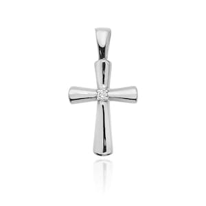 Crucifix Pendant with Diamond, Solid Gold Cross, Solid Gold 14k, Diamond Certificate, Christianity Jewelry, , Cross Pendant, Diamond Gift