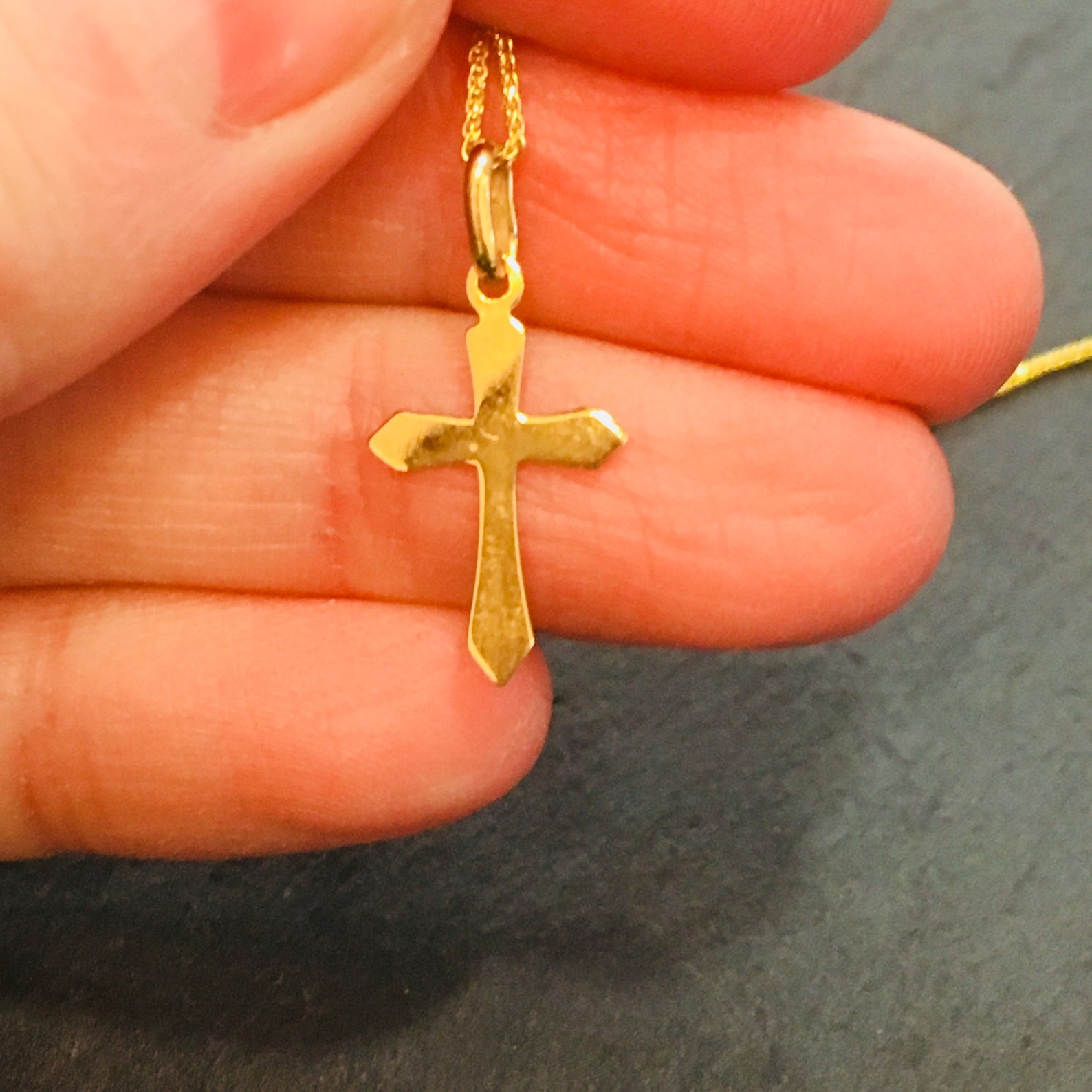 Dainty Cross Gold Solid Gold 14k Christian Jewelry Etsy