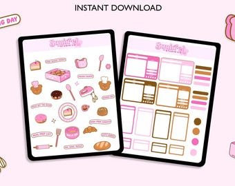 Digitale stickers Kawaii Baking Day | Goodnotes, Noteful en png (digitale download)
