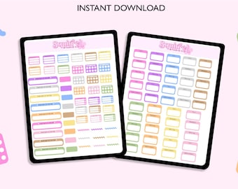 Colourful Widgets Digital Stickers | Goodnotes, Noteful & PNG Stickers Included