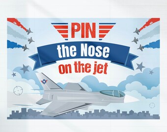 Fighter Pilot Pin the Nose Party Game | Editable Printable (Digital Download)