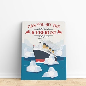 Titanic Party Tossing Game Printable | Hit the Icebergs Party Toss Game, Titanic Party Game, Titanic Party Activity Printable