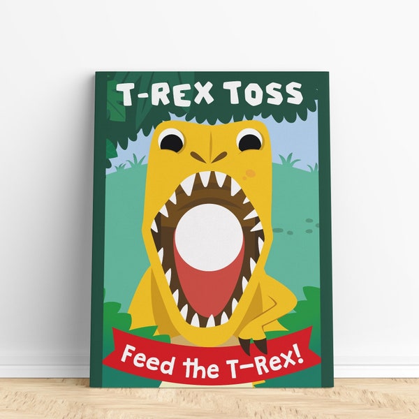 Feed the Dinosaur Party Tossing Game EDITABLE Printable | Prehistoric, Jurassic Park Dinosaurs Party Games for Kids, Party Activity