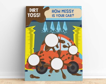 Car Wash Birthday Toss Game, Editable Printable (24x30 inches)