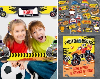 Monster Truck Party Photo Booth Props Kit (afdrukbaar)