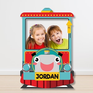 Chugga Train Kids Party Photo Booth Marco EDITABLE Imprimible/ Choo Choo Train Party Gran Foto Prop Imprimible
