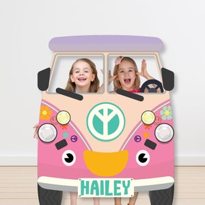 Retro Caravan Photo Booth Frame EDITABLE Printable/ Retro Campervan Party Large Photo Prop Printable