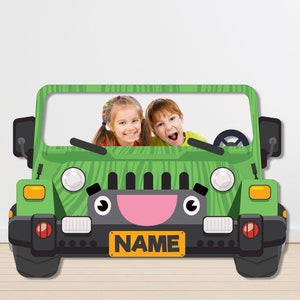 Animal Safari Jeep Photo Booth Marco EDITABLE Imprimible/ Wild Safari Car Jungle truck Party Large Photo Prop Imprimible