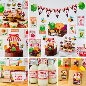 Farmers Market Party, Play Pretend for Classroom Play, Imaginative Play, Dramatic Play, Market Themed Birthday Party, Locally Grown Baby Shower Party, Fruits and Vegetables Market Decor, Country Farm Market Party