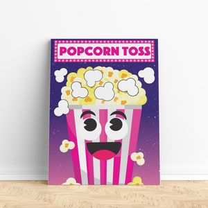 Movie Night Party Games/ Backyard Movie Popcorn Toss Game/ Movie Birthday Party Tossing Game Printable