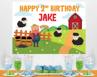 Baa Baa Black Sheep Birthday Party Backdrop/ Baa Baa Black Sheep Party Backdrop Editable Party Printable