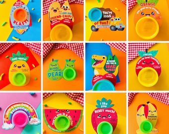 Valentines Play Doh Card BUNDLE Printable | Kids Valentines Play Dough, School Valentines Party Favors, Classroom Valentines Gift Exchange