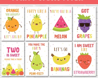 Tutti Frutti Party Signs/ Twotti Frutti Food Sign/ Cute Fruits Sign Editable Printable