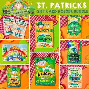 St Patricks Day Geschenkkartenhalter BUNDLE | St. Paddys Day Personalschätzung, St. Pattys Day Partygeschenke, Geschenkidee für Mitarbeiter, Lehrer