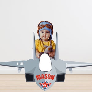 Fighter Pilot Party Photo Booth Frame EDITABLE Printable | Military Jet Party, Air Force, Aeroplane Flight Party Photo Props Frame