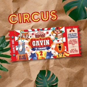 Circus Ticket Invitation Printable | Birthday Carnival Ticket Invite, Greatest Showman Party Invite, Magic Show Ticket Invitation