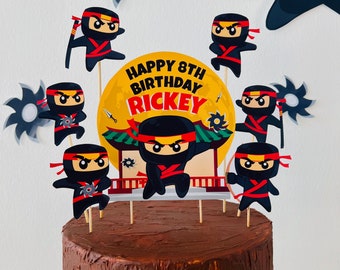 Editable Ninja Birthday Cake Topper (Printable)