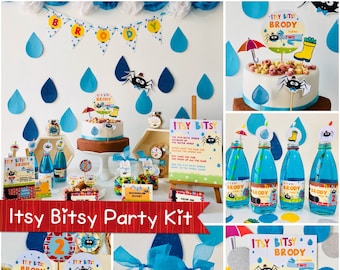 Itsy Bitsy Spider Party Printable Kit/ Itsy Bitsy Spider Birthday Party Set/ Incy Wincy Spider Party EDITABLE Printables